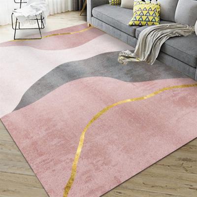 China Non-Slip Machine Made Luxury Grey And Golden printed living room home decorative rugs Carpet for sale