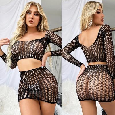 China Valentine's Day Factory Outlet Sexy Sets Hollow Out Lingerie Transparent Net Sexy Lingerie for sale