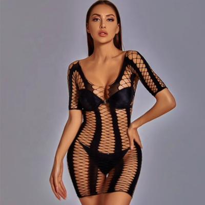 China Valentine's Day Ins Lingerie Women's Half SlipsSexy Underwear Sexy Net Mesh Long Sleeves Hollow Out Transparent Mesh Lingerie qq578 for sale