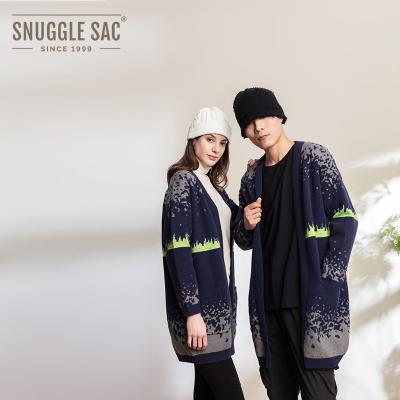 China Anti-Wrinkle Hug Bag Air Feel See Me In Dark Shaggy Long Sleeves Knit Men's Reflective Cardigan for sale