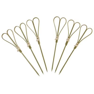 China New Design Easily Cleaned Tabletop Fruit Skewers Heart Shaped Party Twist Bamboo Skewer for sale