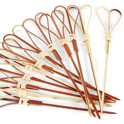 China Popular Cocktail Heart Party Bamboo Appetizer Skewer Bamboo Sticks Easily Cleaned for sale