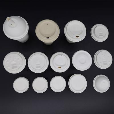 China Hot Selling Disposable 80mm 90mm Bagasse Pulp Cup Sugar Cane Lids for sale