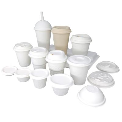 China 8 12 16oz Sugarcane Disposable Bagasse Disposable Cups With Various Style Cup Lid For Beer Coffee Drinks for sale