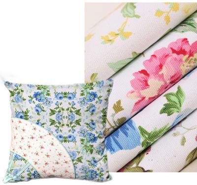 China Hot Sale Tear-resistant Flower Printed T/C Linen Fabric Thicken Upholstery Fabric For Table Cover And Bags for sale