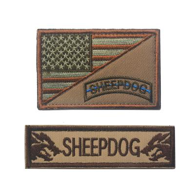 China Other Factory Direct Sheepdog Iron On Embroidered Patches Flag Patches Heat Transfer Patches Embroidery for sale