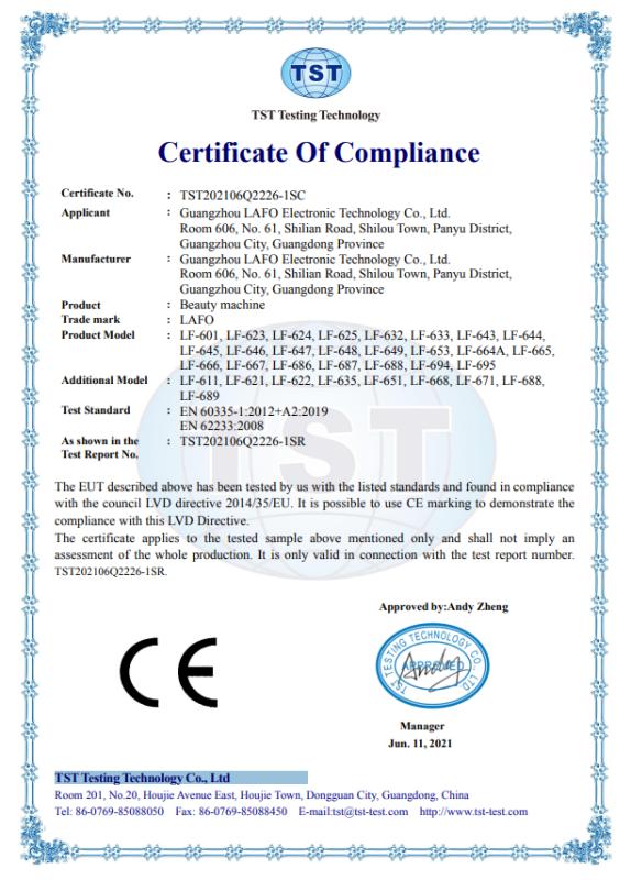 CE - Guangzhou LAFO Electronic Technology Co., Ltd.