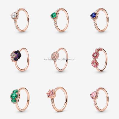 China Wholesale Fashion 925 Sterling Silver Rose Gold Pandoraer Charm Jewelry Brand New Original Ring TRENDY Rings Thailand Factory for sale