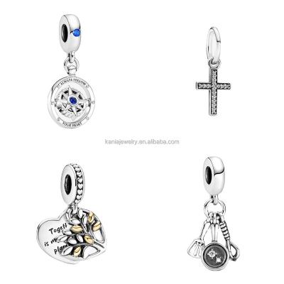 China New Trendy 925 Silver Cross Mickey Mouse DIY Fashion Gift Suitable For Pandoraer Original Bangle Collection Charm Pendant Bracelet for sale