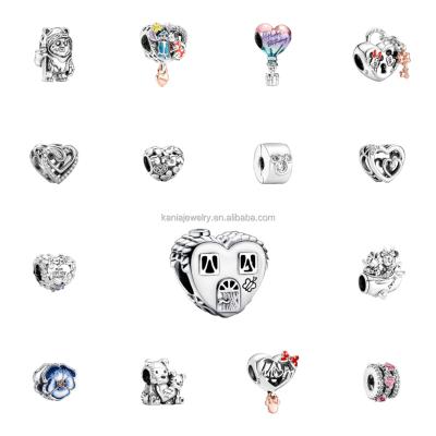 China New Trendy Fashion Love Mickey Mouse Woman Gift DIY 925 Silver Suitable For Pandoraer Original Bracelets Series Charm Pendant Bracelet for sale