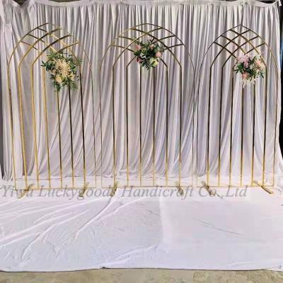 China BXG210325-10 3pcs home decoration set stainless gold arch backdrop for wedding stage decorations for sale