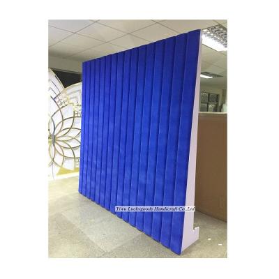 China Wedding Event Concert LS20200408-01 Luxury Square Royal Blue Velvet Backdrop For Wedding Decorations for sale