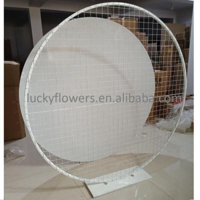 China Factory Green LDJ1004A Vertical Luxury Round White Wall Mesh Backdrop For Wedding Decorations for sale