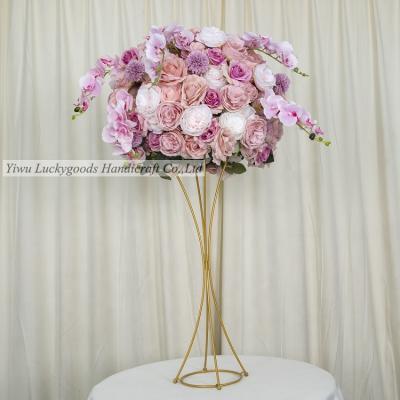 China Plant LFB1809 Vertical High Quality Large Size Lilac Green Wall Flower Ball Table Centerpiece For Wedding Decoration for sale