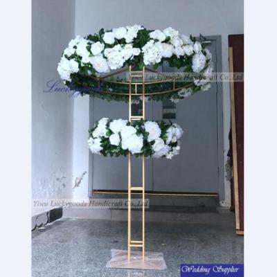 China LFB665 Artificial Wedding Flower Arrangement Centerpiece Double Layer Banquet Decor Centerpiece for sale