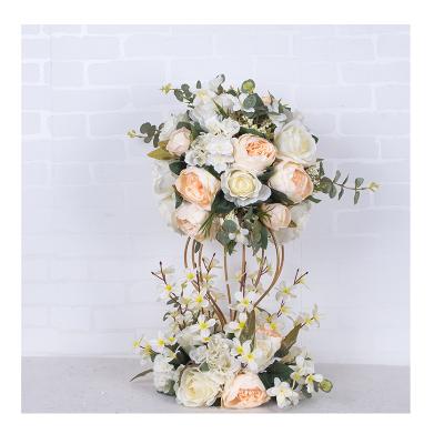 China Handmade Artificial Rose Flower Arrangement Silk Flower Centerpiece In Wedding Party LFB1433 for sale