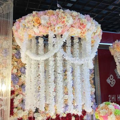 China Green Vertical Plant Wall LFB617 Faux Flower Chandelier For Hotel Ceiling Decorations for sale