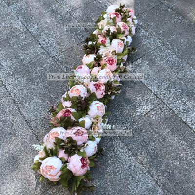 China Green Plant LFB651 Vertical High Quality Silk Rose Tabletop Flower Arrangement For Wedding Decoration for sale