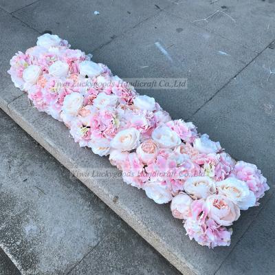 China Factory Wholesale LFB633-4 1m Wall Artificial Flower Green Vertical Strip For Wedding Party Stage Decoration for sale