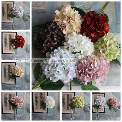 China LF468 68cm Durable Single Stem Artificial Flower Silk Hydrangea For Home Decor for sale