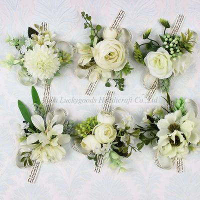 China LBF030 5pcs Green Vertical Wall Cheap Silk Artificial Wedding Dahlia Corsage Flowers Head For Factory for sale