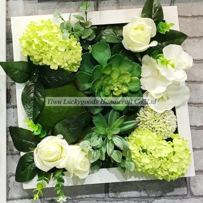 China European\Modern\Middle East\Africa white hydrangea and orchid artificial flower photo frame for wall decoration for sale