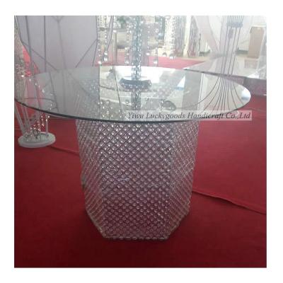 China LGZ013 High Quality Round Clear Acrylic Wedding Cake Acrylic and Clear Glass Wedding Table for sale