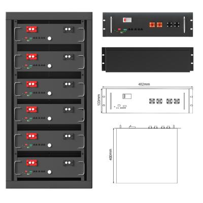 China 45V-57.6V Rackmount Lifepo4 Battery 48V 100Ah 5kwh Lithium Battery for sale