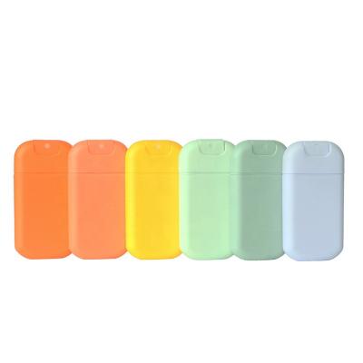 China Non Spill 30ml U Shape Pouch Credit Card Plastic Perfume Bottles PP Fine Mist Plastic Spray Bottle Empty Hand Sanitizer for sale