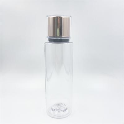 China Non Spill 200ML 250ML PET Plastic Perfume Bottle With Gold Perfume Cap Plastic Crimp Neck for sale