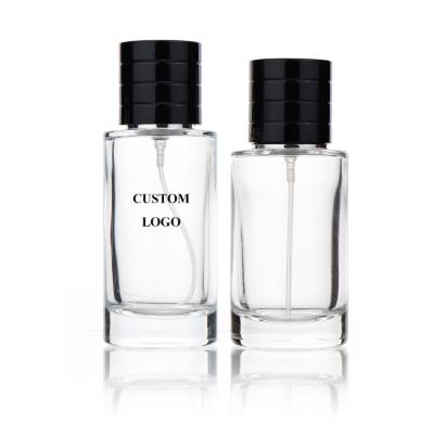 China Free Sample 50ml 50ml Fancy Small Rectangular Clear Glass Cosmetic Spray Bottles Black Supplier Cap With Low MOQ for sale