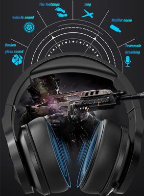 China Gaming Headphones Wired Glowing Led Gaming Headset USB Stereo Microphone Wired By Internet Bar Surround Sounds Light Gamer Earbuds for sale