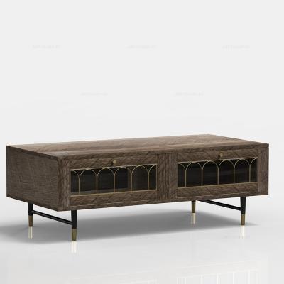 China Flat Pack Living Room Gold And Tempered Glass Metal Furniture Coffee Table for sale