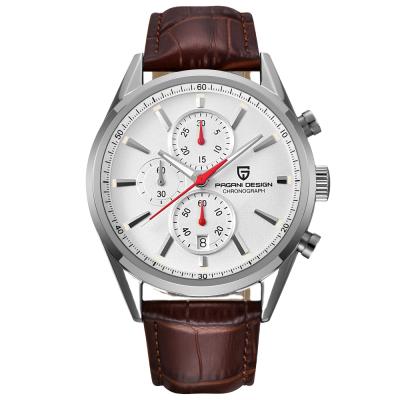 China Analog Top Alarm Pagani Watch Mens Brands Mens Watches Luxury Stylish White Dial Wrist Leather Mens Watch for sale