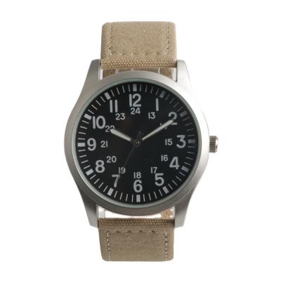 China Water Resistant Military Style Quartz Leather Watch Round Case for sale