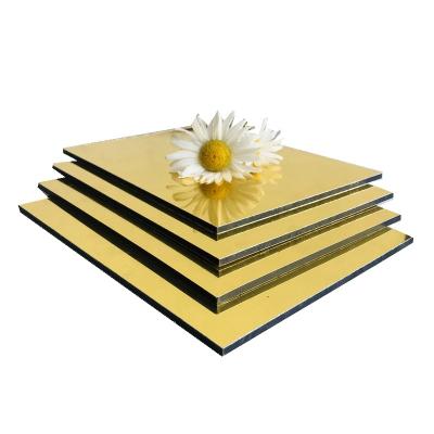 China Modern Gold 3mm ACP Aluminum Composite Mirror Panel Sheet Prices Philippines for sale