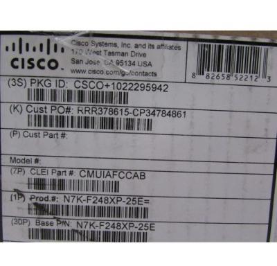 China Obstrua dentro o porto N7K-F248XP-25E= do nexo 7000 F2-Series 48 do interruptor do hardware da rede do módulo à venda