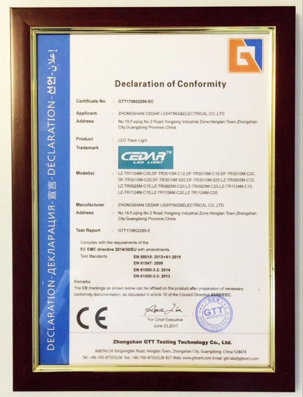 CE - Zhongshan CEDAR Electric Illuminance Co., Ltd.