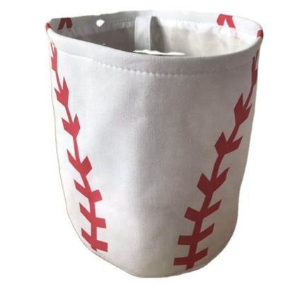 China Canvas Halloween Return Holiday Sublimation Basketball Easter Bucket Canvas Candy Bag Kids Gift Basket Tote Bags Sport Baseball Bucket for sale