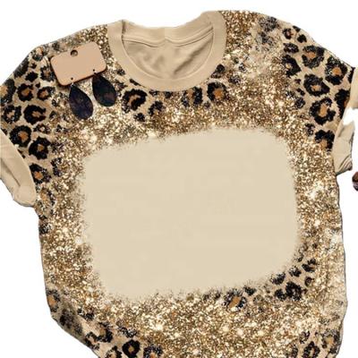 China Wholesale Summer Men's Anti-Pilling Monogram T-shirt Casual Short Sleeve O-Neck Western Leopard Print Stitch Body Medium Blank For Sublimation for sale