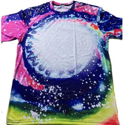 China Wholesale Compressed Bleach T-shirts Sublimation Custom Colors Bleach Print Blank Medium Short Sleeve Body Unisex Tee Shirt For Women for sale