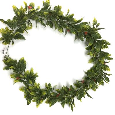 China Decorative Fabric Christmas Festival Plastic Vine Pendant Ivy Leaves Artificial Flower Garland for sale