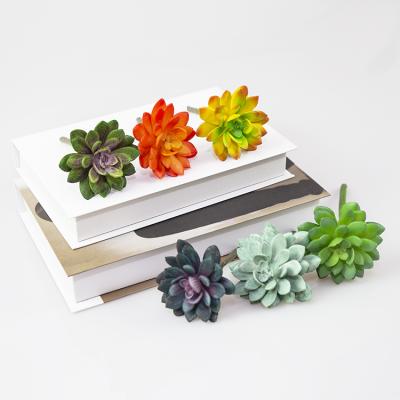 China High Quality Vivid Mini Single Stem Customizable Colorful Artificial Succulent Plants for sale