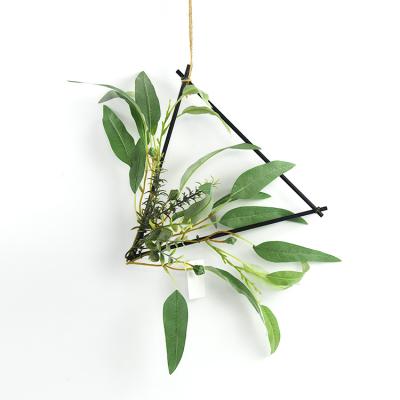 China Triangle Vivid Frame Simulation Green Plants Indoor Artificial Hanging Plants Wedding Decoration for sale