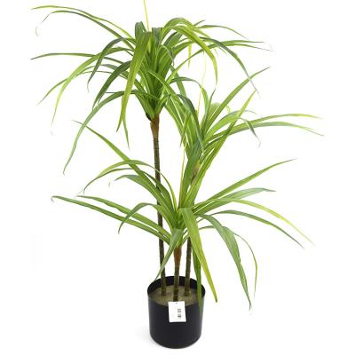 China 3 Vivid Indoor Decorative Green Artificial Bonsai Tree Plant Heads Branches for sale