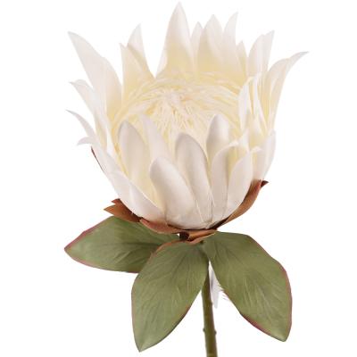 China CIS Style Plastic Modern Tropical Plants Single Stem Dried King Protea Artificial Flowers for sale