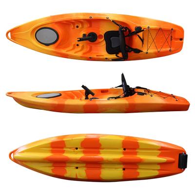 China LLDPE 10FT Single Seat One Person Fishing Sit On Top Canoe LLDPE Cheap Plastic Paddle Kayak Recreation for sale