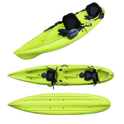 China USA hot sale 12' LLDPE plastic tandem fishing kayak imported material kayak with paddle for sale