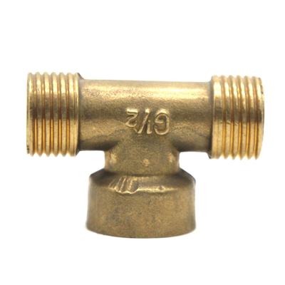 China Joiner Pipe Lines Grosna Tee Elbow Fittings Equal Tee Brass Gas Compression Fittings 90 Degree Tee Pipe Elbow For Water for sale