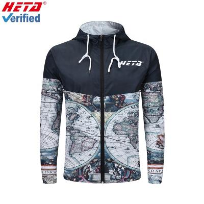 China Material 100% unisex acid resistant polyester waterproof with your own design zipper anorak jacket for sale